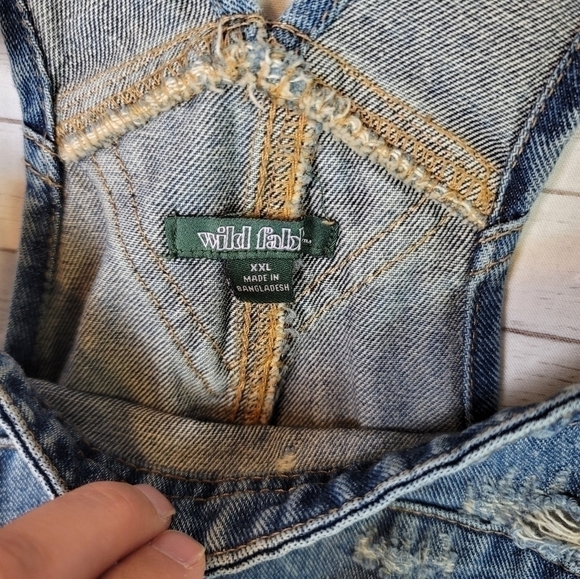WILD FABLE DENIM OVERALL SHORTS, SZ XXL - Picture 6 of 11